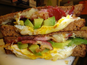 bacon egg avocado melt